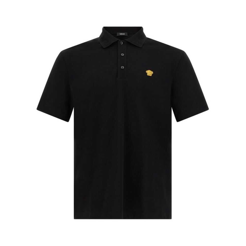 Versace Black Cotton Polo Men's Shirt